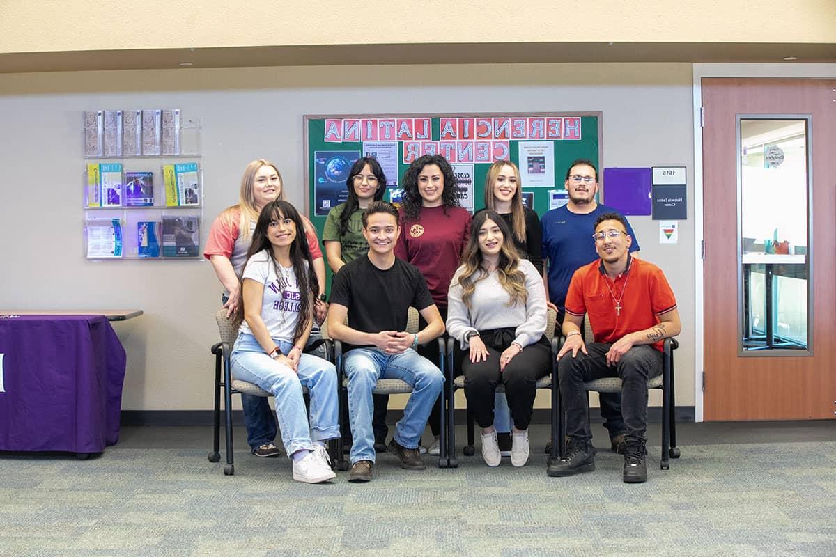 Herencia Latina Center Students at SJC sitting together.